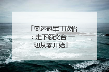 奥运冠军丁欣怡：走下领奖台 一切从零开始